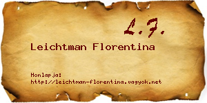 Leichtman Florentina névjegykártya